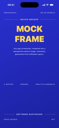 Flat app screenshot, before rendering
